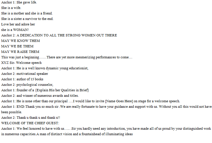 Format of personal vision statement